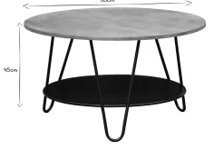Miliboo Table Basse-Table basse ronde bois manguier massif et métal noir D80 cm PRIYA