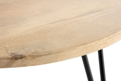 Miliboo Table Basse-Table basse ronde bois manguier massif et métal noir D80 cm VIBES