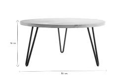 Miliboo Table Basse-Table basse ronde bois manguier massif et métal noir D80 cm VIBES