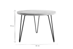 Miliboo Table Basse|Table D'appoint-Table basse ronde bois manguier massif et métal noir D60 cm VIBES