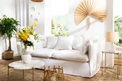 Miliboo Table Basse-Table basse ronde design en terrazzo et métal doré D55 cm MEZZO