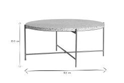 Miliboo Table Basse-Table basse ronde design en terrazzo et métal doré D81 cm MEZZO