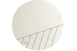 Miliboo Table Basse-Table basse ronde design en marbre blanc et laiton D90 cm SILLON