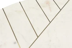 Miliboo Table Basse-Table basse ronde design en marbre blanc et laiton D90 cm SILLON