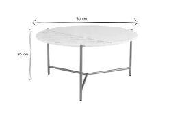 Miliboo Table Basse-Table basse ronde design en marbre blanc et laiton D90 cm SILLON