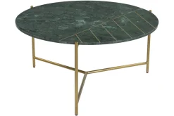 Miliboo Table Basse-Table basse ronde design en marbre vert et laiton D90 cm SILLON