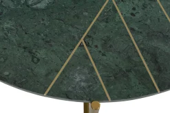 Miliboo Table Basse-Table basse ronde design en marbre vert et laiton D90 cm SILLON