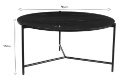 Miliboo Table Basse-Table basse ronde design en marbre noir D90 cm BUMCELLO