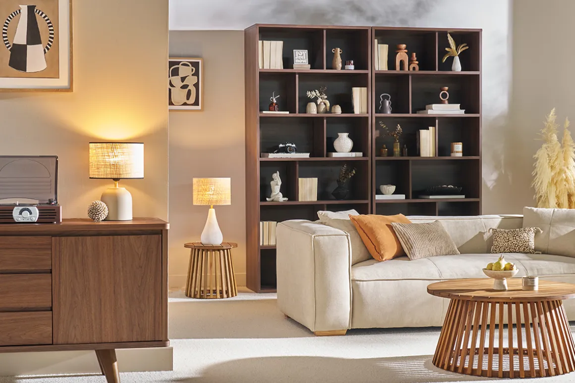 Miliboo Table D'appoint|Table De Jardin-Table basse ronde en bois massif D40 cm - NASSAU