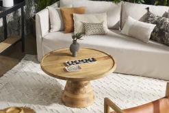 Miliboo Table Basse-Table basse ronde en bois massif D80 cm MATERA