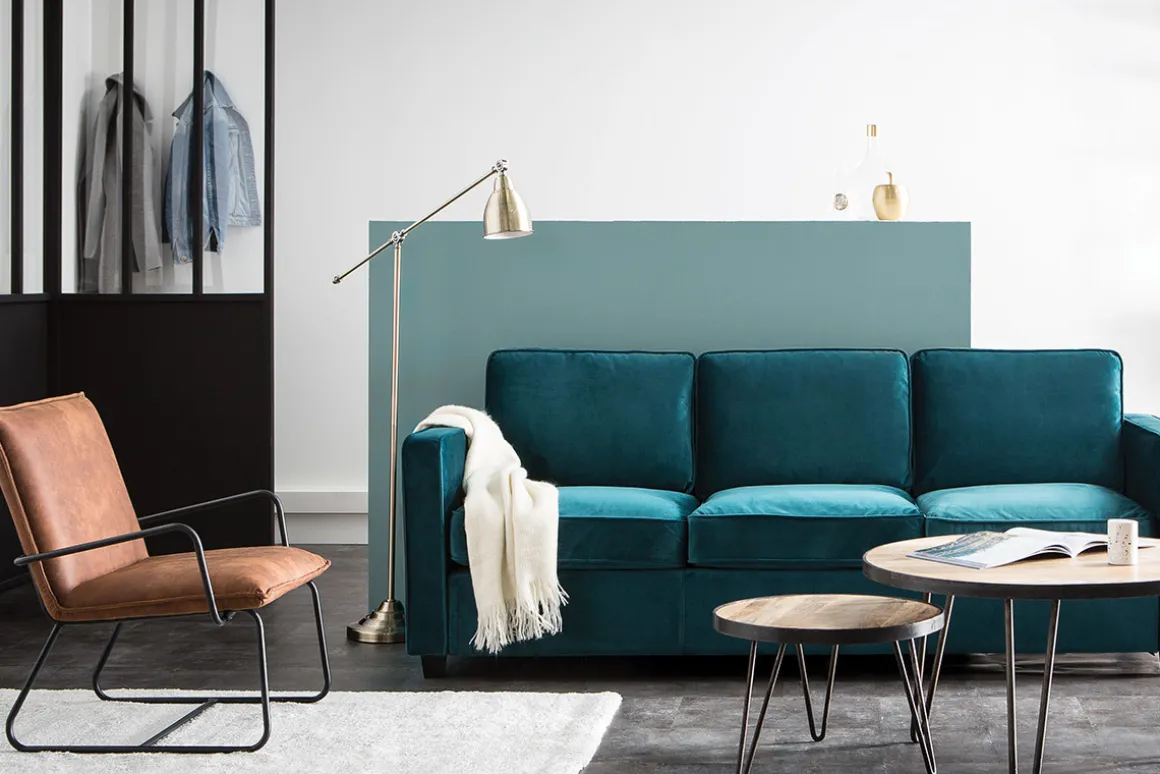 Miliboo Table Basse|Table D'appoint-Table basse ronde industrielle bois manguier massif et métal noir D50 cm ATELIER