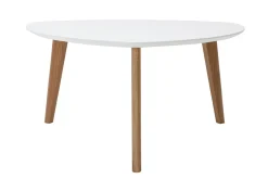 Miliboo Table Basse-Table basse scandinave blanc et bois clair chêne L80 cm EKKA