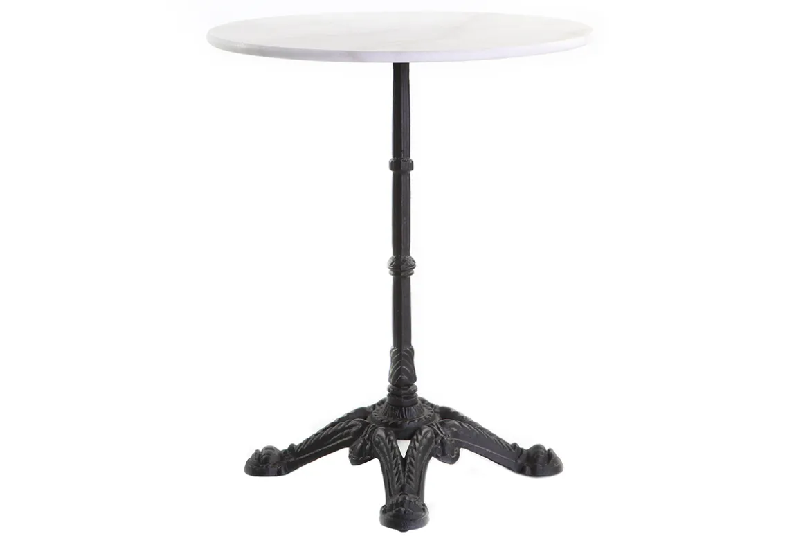 Miliboo Table De Bar / Bar|Table De Jardin-Table bistrot ronde en marbre blanc et métal noir L60 cm CONTY