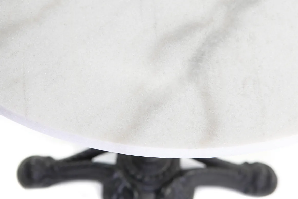 Miliboo Table De Bar / Bar|Table De Jardin-Table bistrot ronde en marbre blanc et métal noir L60 cm CONTY