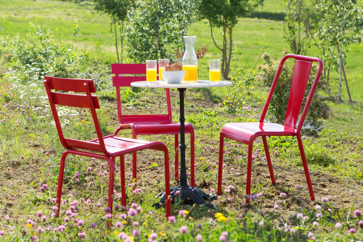 Miliboo Table De Bar / Bar|Table De Jardin-Table bistrot ronde en marbre blanc et métal noir L60 cm CONTY