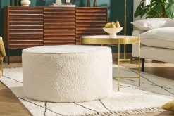 Miliboo Table Basse|Table D'appoint-Table d'appoint avec plateau réversible bleu canard / blanc D51 cm SATEEN