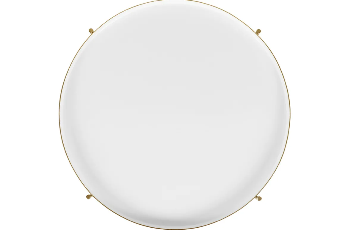 Miliboo Table Basse|Table D'appoint-Table d'appoint avec plateau réversible bleu canard / blanc D51 cm SATEEN