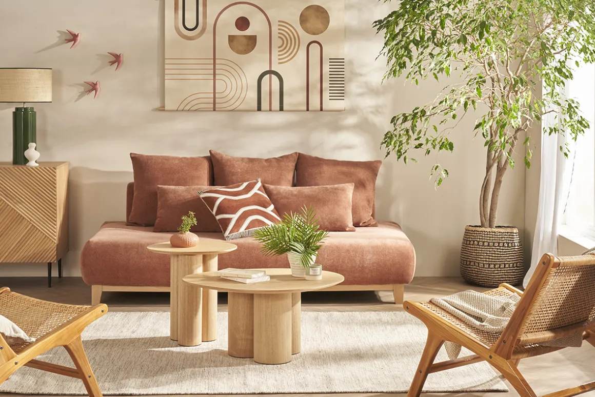 Miliboo Table Basse|Table D'appoint-Table d'appoint bois clair L44 cm HOLLEN