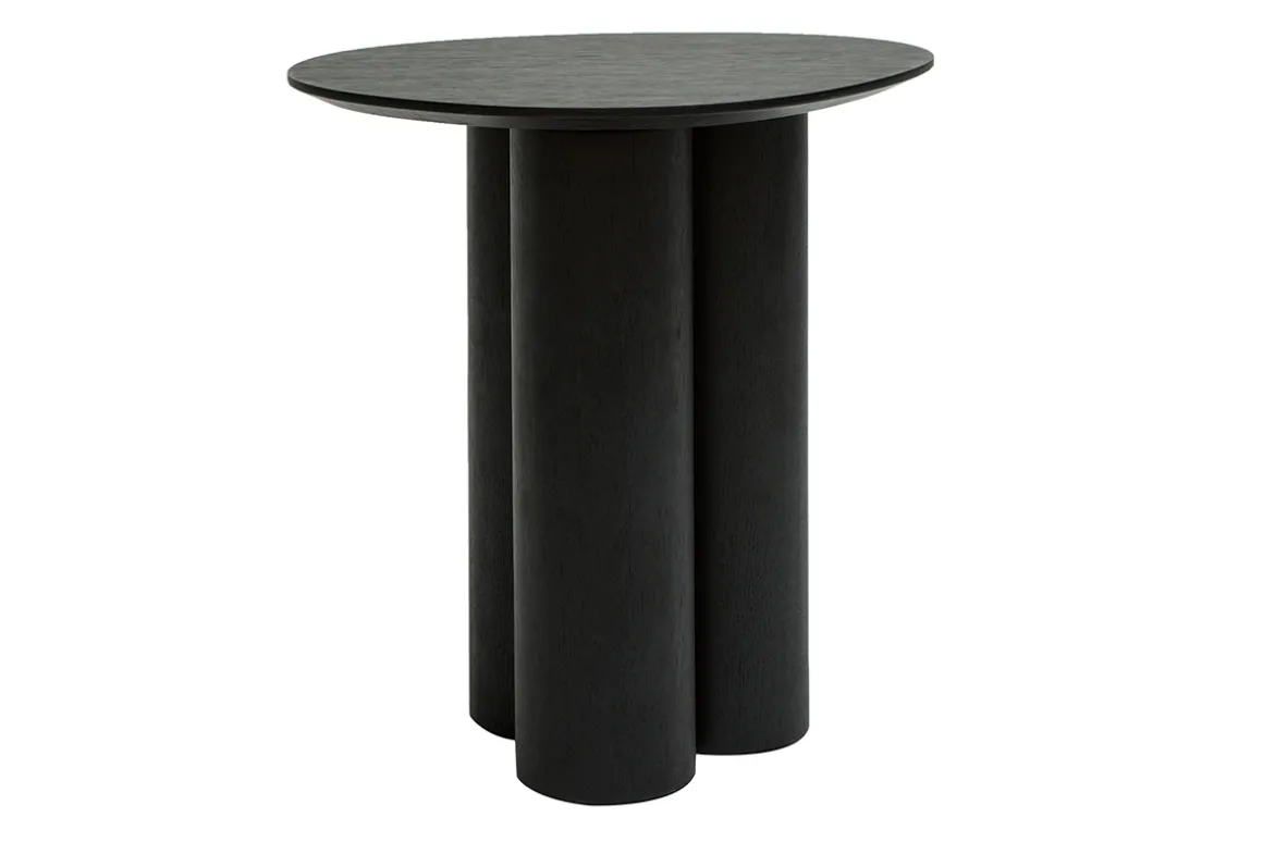 Miliboo Table Basse|Table D'appoint-Table d'appoint design bois noir L44 cm HOLLEN
