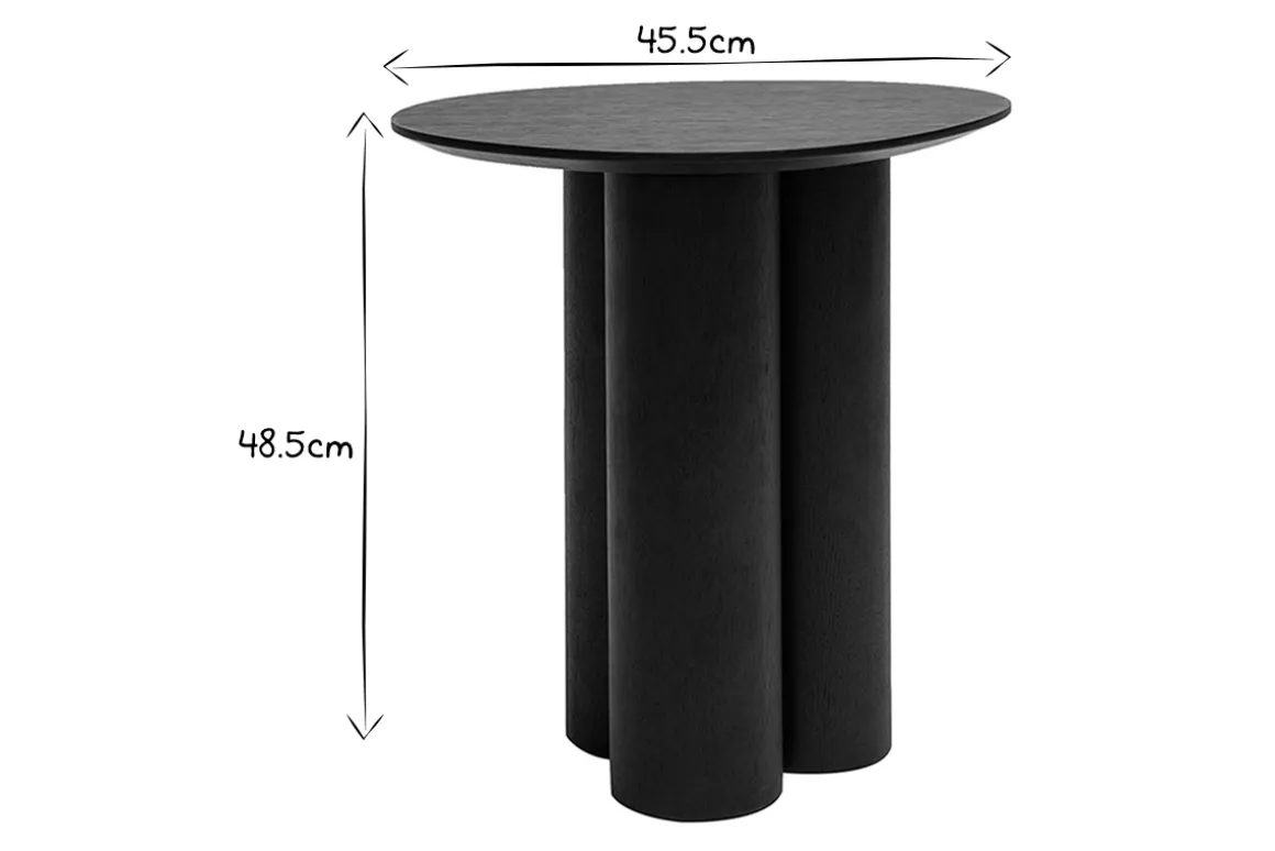 Miliboo Table Basse|Table D'appoint-Table d'appoint design bois noir L44 cm HOLLEN