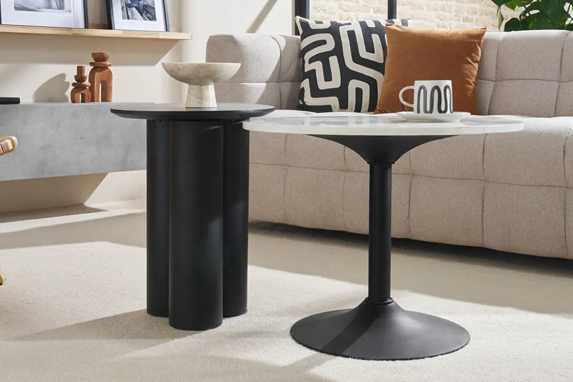 Miliboo Table Basse|Table D'appoint-Table d'appoint design bois noir L44 cm HOLLEN