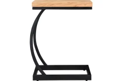 Miliboo Table D'appoint|Table De Chevet-Table d'appoint design rectangulaire en bois massif et métal noir L45 cm BREAK