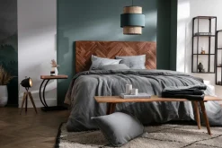 Miliboo Table D'appoint|Table De Chevet-Table d'appoint design rectangulaire en bois massif et métal noir L45 cm BREAK