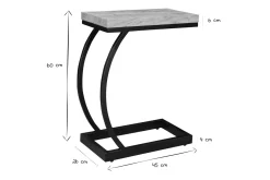 Miliboo Table D'appoint|Table De Chevet-Table d'appoint design rectangulaire en bois massif et métal noir L45 cm BREAK