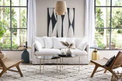 Miliboo Table D'appoint-Table d'appoint design ronde en métal bleu pétrole mat et plateau doré RAMSES