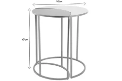 Miliboo Table D'appoint-Table d'appoint en métal laqué blanc et doré TOSCANE