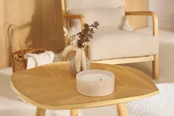 Miliboo Table Basse|Table D'appoint-Table d'appoint forme de feuille bois clair L60 cm PHYLL