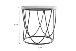 Miliboo Table Basse|Table D'appoint-Table d'appoint ronde bois clair chêne et métal noir D42 cm LACE