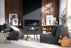 Miliboo Table Basse|Table D'appoint-Table d'appoint ronde en acier laqué moutarde et doré D41 cm SPLEEN