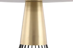 Miliboo Table Basse|Table D'appoint-Table d'appoint ronde en acier laqué noir et doré D41 cm SPLEEN