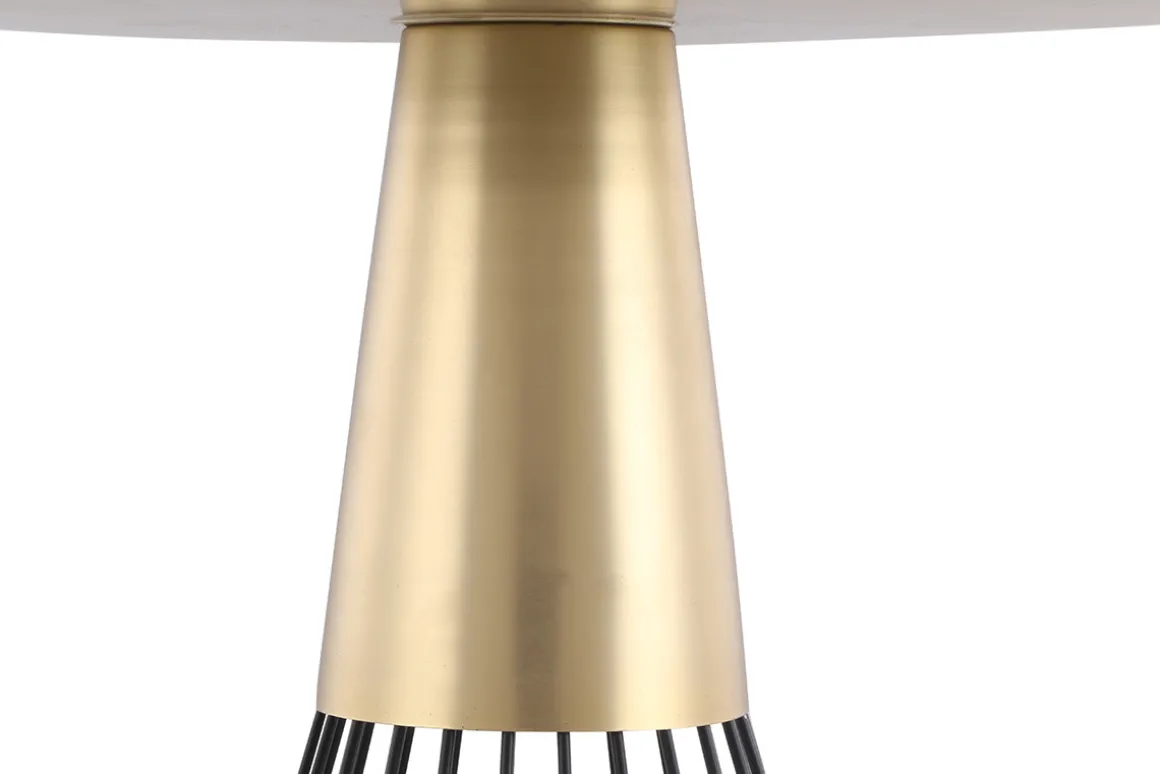 Miliboo Table Basse|Table D'appoint-Table d'appoint ronde en acier laqué noir et doré D41 cm SPLEEN