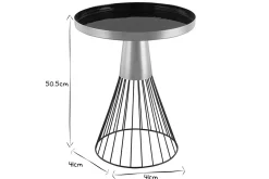 Miliboo Table Basse|Table D'appoint-Table d'appoint ronde en acier laqué noir et doré D41 cm SPLEEN