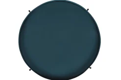 Miliboo Table Basse|Table D'appoint-Table d'apppoint ronde avec plateau réversible bleu canard / noir D51 cm SATEEN