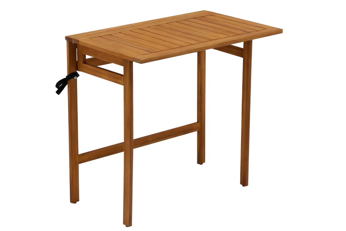 Miliboo Table De Jardin-Table de balcon pliante en bois massif L80 cm CARMEN