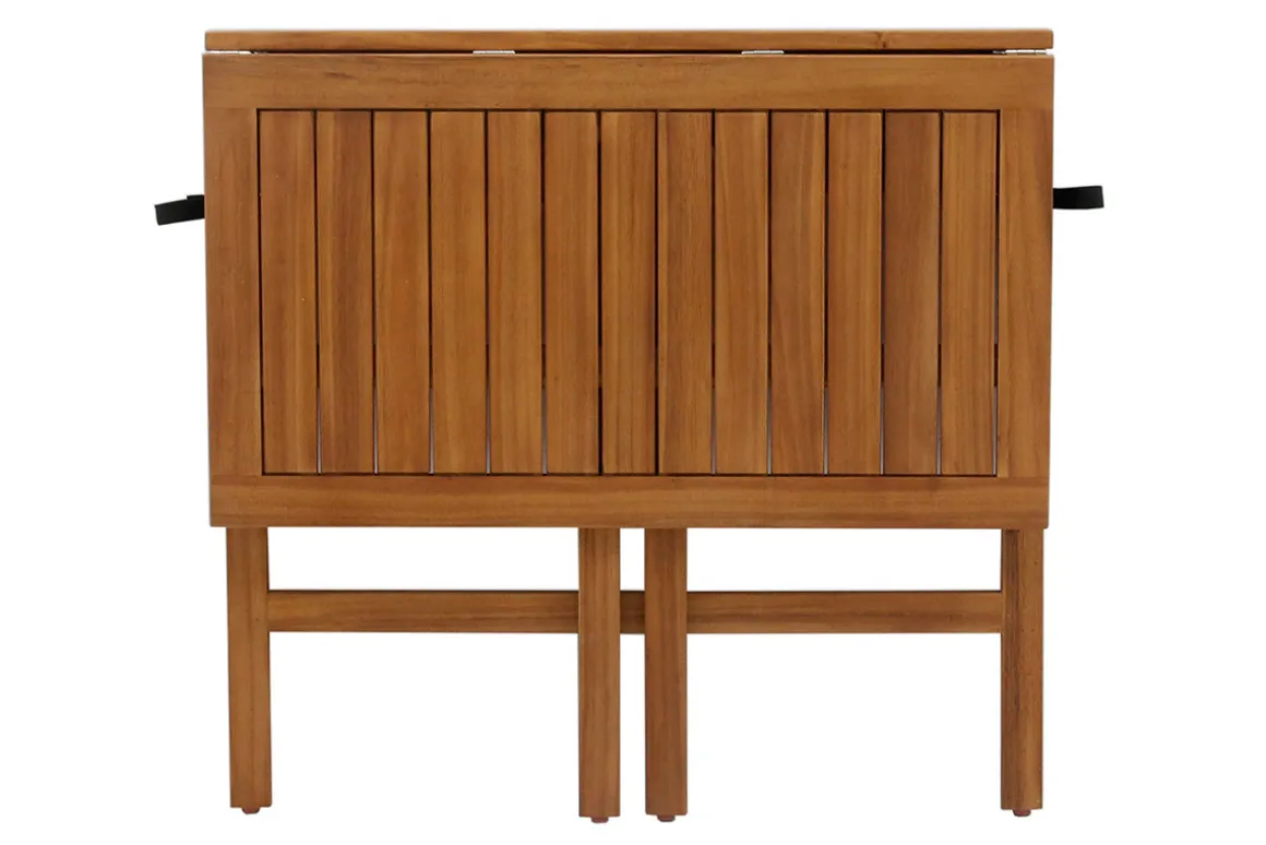 Miliboo Table De Jardin-Table de balcon pliante en bois massif L80 cm CARMEN