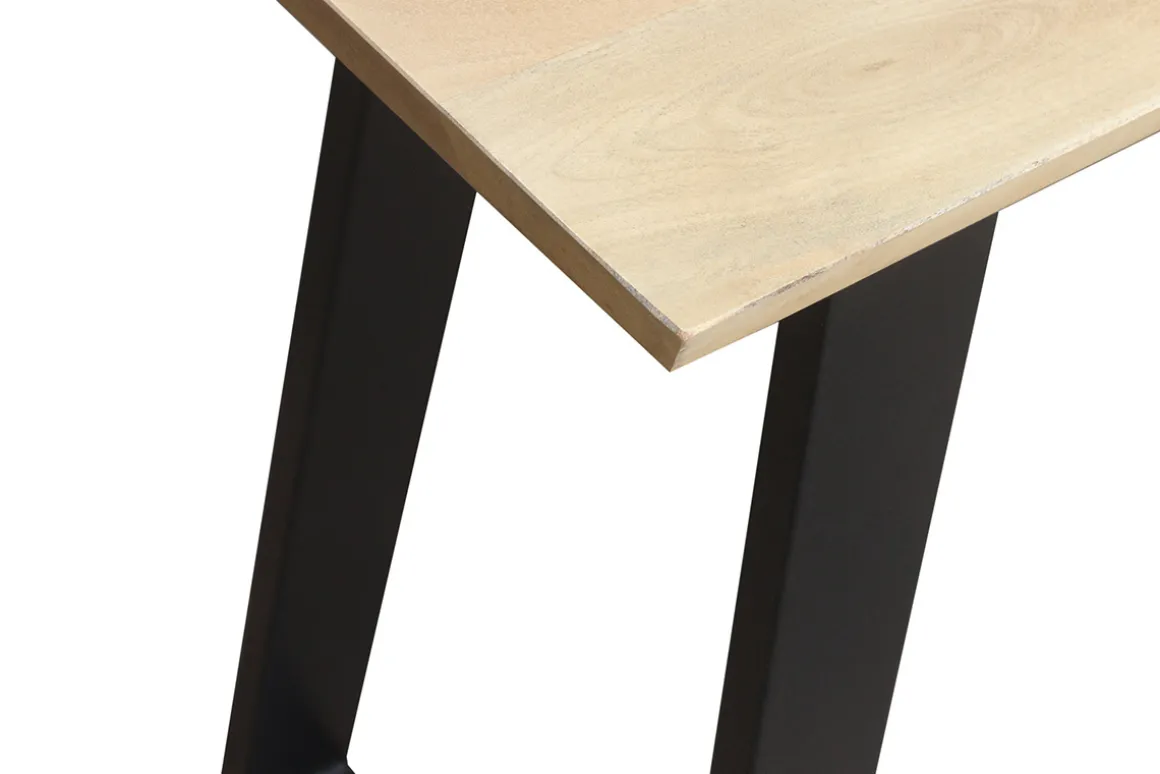 Miliboo Table De Bar / Bar-Table de bar en bois manguier massif et métal noir L120 cm VIJAY