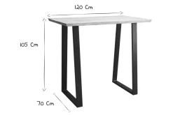 Miliboo Table De Bar / Bar-Table de bar en bois manguier massif et métal noir L120 cm VIJAY