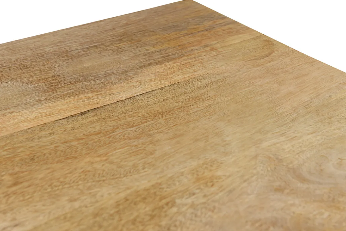 Miliboo Table De Bar / Bar-Table de bar en bois manguier massif et métal doré L130 cm MARGHA