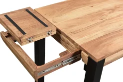 Miliboo Table De Bar / Bar-Table de bar extensible en bois massif et métal L80-135 cm TRAP