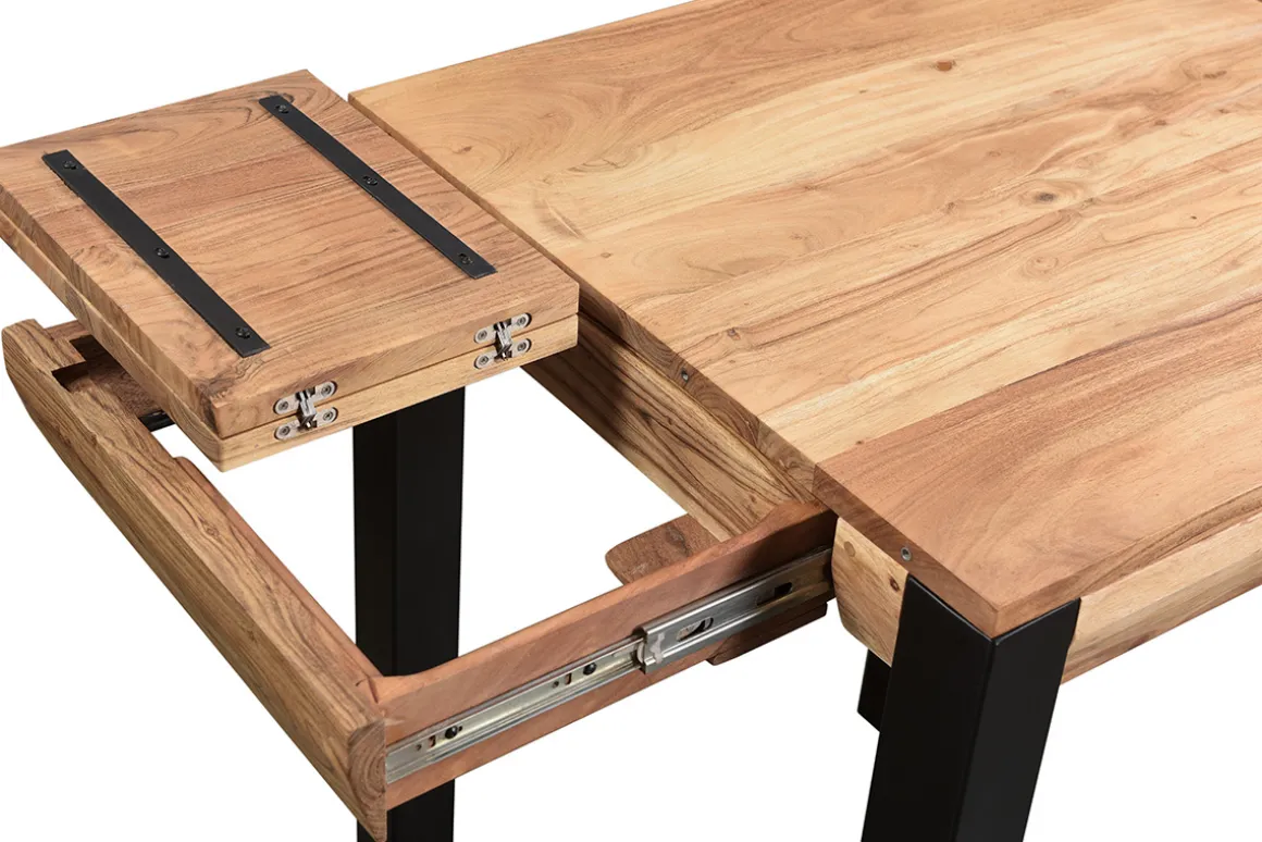 Miliboo Table De Bar / Bar-Table de bar extensible en bois massif et métal L80-135 cm TRAP