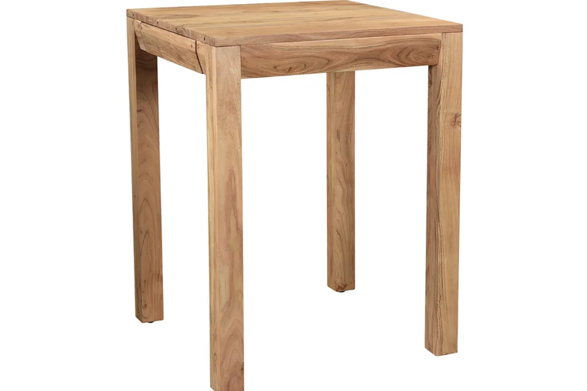 Miliboo Table De Bar / Bar-Table de bar haute extensible carrée en bois massif L80-135 cm BALTO