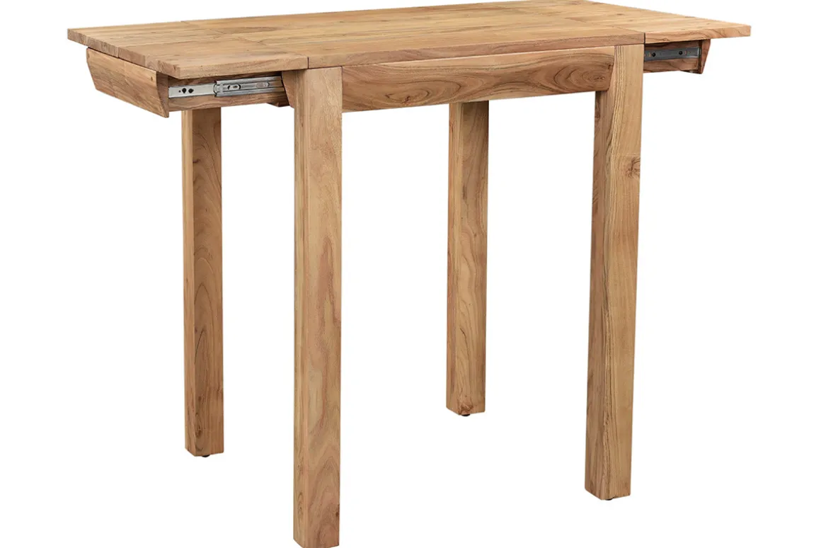Miliboo Table De Bar / Bar-Table de bar haute extensible carrée en bois massif L80-135 cm BALTO