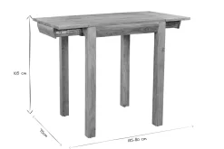 Miliboo Table De Bar / Bar-Table de bar haute extensible carrée en bois massif L80-135 cm BALTO