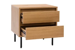 Miliboo Table De Chevet-Table de chevet avec rangements 2 tiroirs finition bois clair chêne L50 cm ARAGON