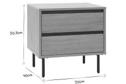 Miliboo Table De Chevet-Table de chevet avec rangements 2 tiroirs finition bois clair chêne L50 cm ARAGON