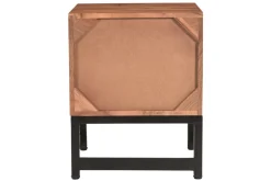 Miliboo Table De Chevet-Table de chevet avec rangements 2 tiroirs à motifs chevrons en bois massif et métal noir STICK